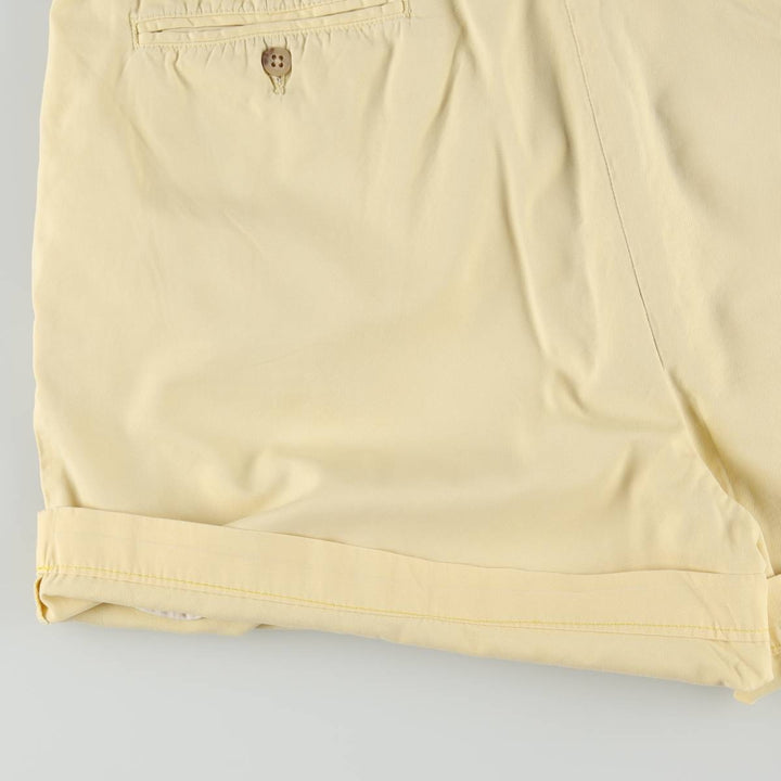 Ralph Lauren POLO by Ralph Lauren ANDREW SHORT Two-pleat chino shorts, short pants, men's size W36 cotton yellow type Vintage Second Hand