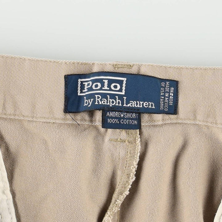 Ralph Lauren POLO by Ralph Lauren ANDREW SHORT Two-pleat chino shorts, short pants, men's size W34 cotton Beige type Vintage Second Hand