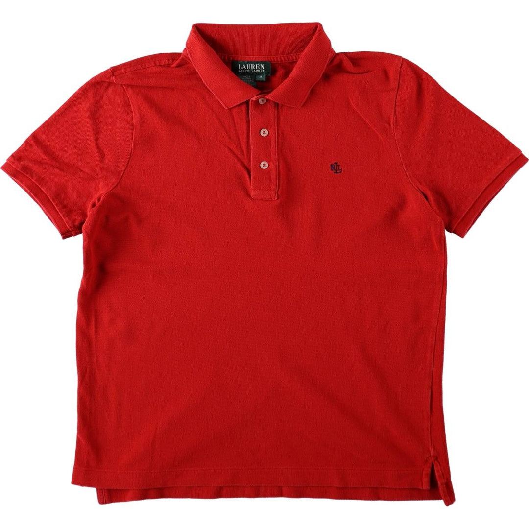 Ralph Lauren LAUREN Lauren short sleeve polo shirt, women's size M cotton red type Vintage Second Hand