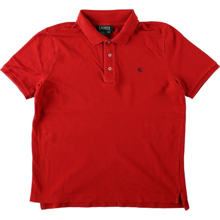 Ralph Lauren LAUREN Lauren short sleeve polo shirt, women's size M cotton red type Vintage Second Hand