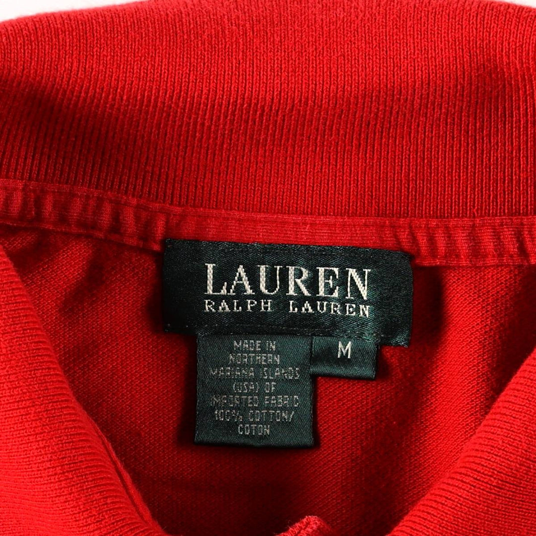 Ralph Lauren LAUREN Lauren short sleeve polo shirt, women's size M cotton red type Vintage Second Hand