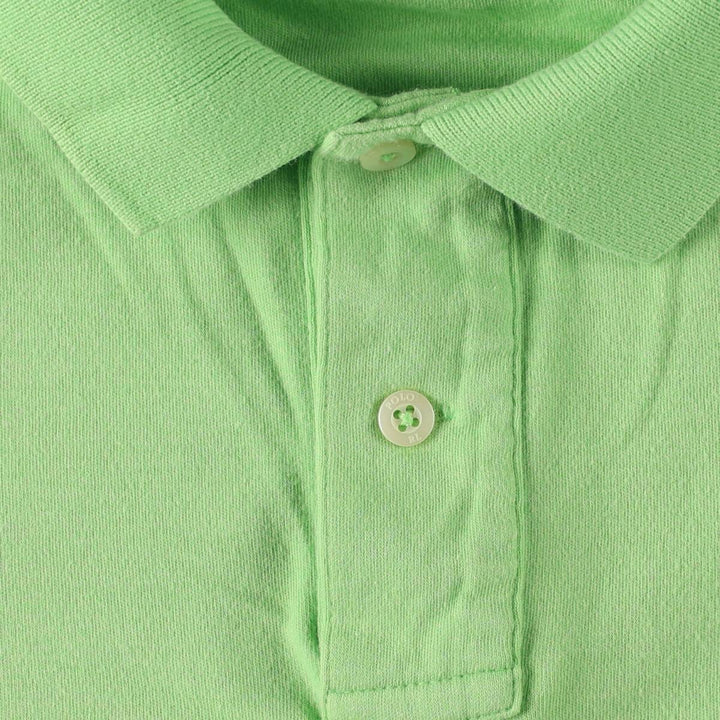 Ralph Lauren RALPH LAUREN SPORT SLIM FIT Short-Sleeve Polo Shirt, Women's Size L (approx.) cotton green type yellow green Vintage Second Hand