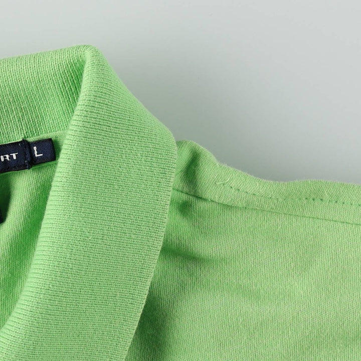 Ralph Lauren RALPH LAUREN SPORT SLIM FIT Short-Sleeve Polo Shirt, Women's Size L (approx.) cotton green type yellow green Vintage Second Hand