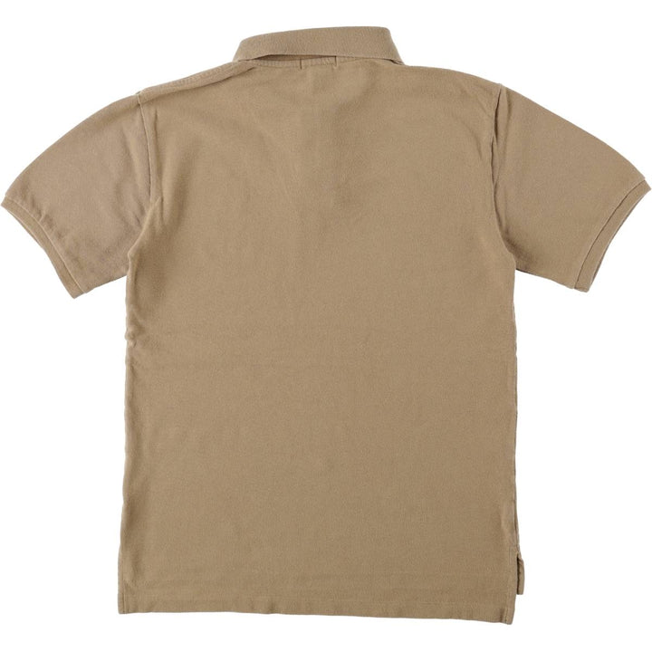 Ralph Lauren POLO by Ralph Lauren Short-Sleeve Polo Shirt, Women's Size S (approx.) cotton beige type brown Vintage Second Hand