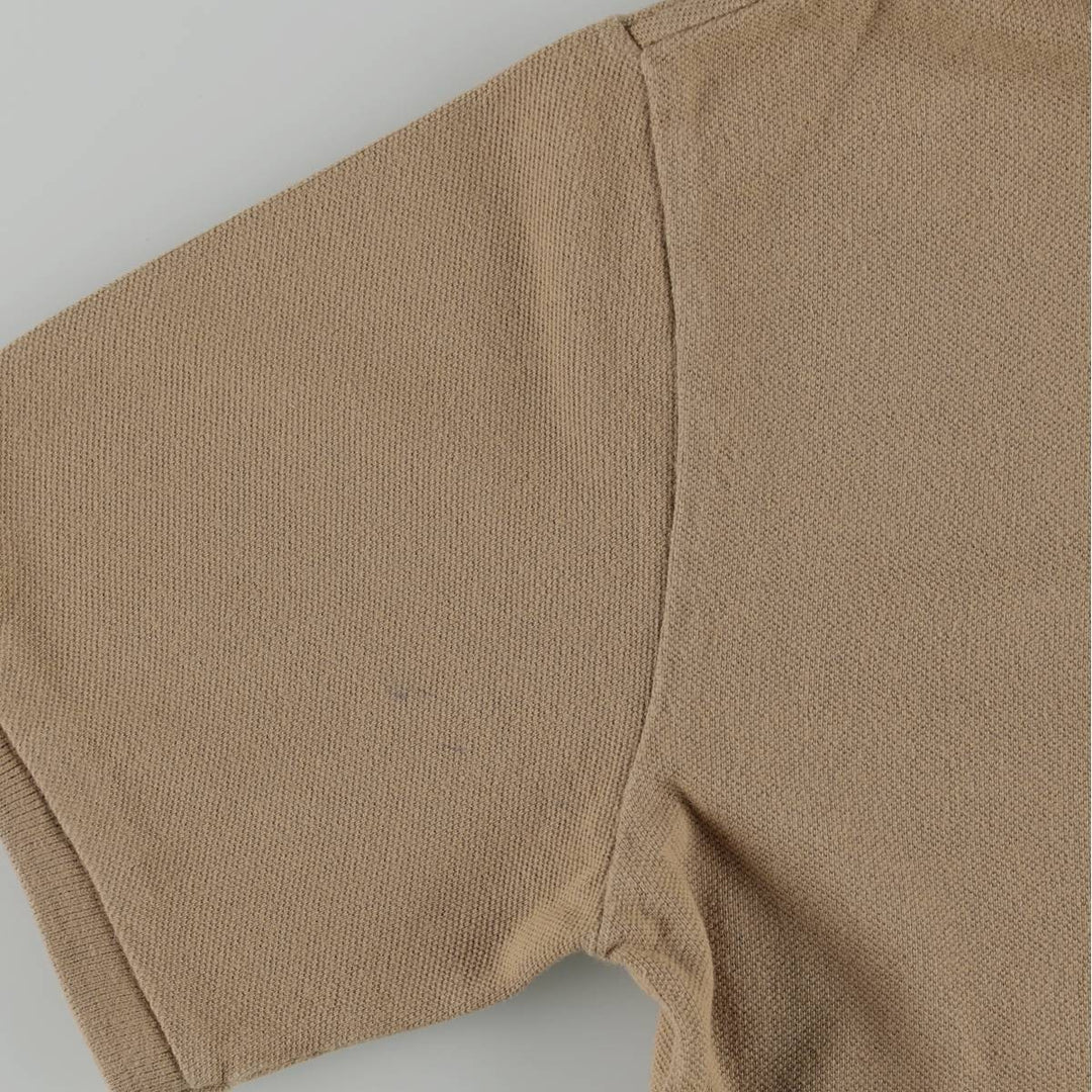 Ralph Lauren POLO by Ralph Lauren Short-Sleeve Polo Shirt, Women's Size S (approx.) cotton beige type brown Vintage Second Hand