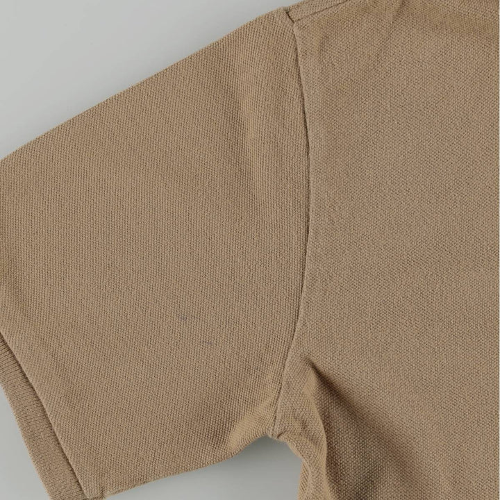 Ralph Lauren POLO by Ralph Lauren Short-Sleeve Polo Shirt, Women's Size S (approx.) cotton beige type brown Vintage Second Hand