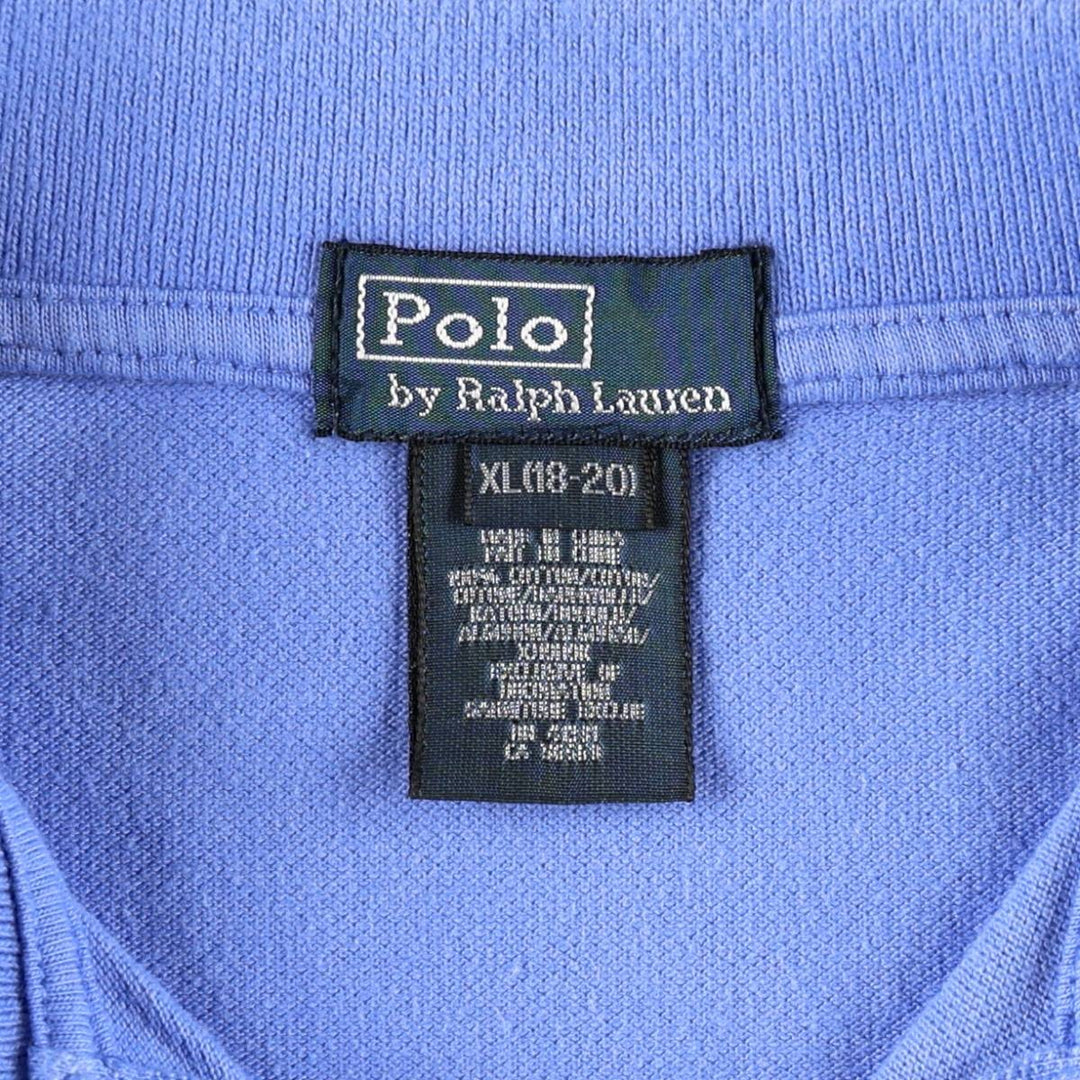 Ralph Lauren POLO by Ralph Lauren short sleeve polo shirt, women's size L cotton blue type Vintage Second Hand