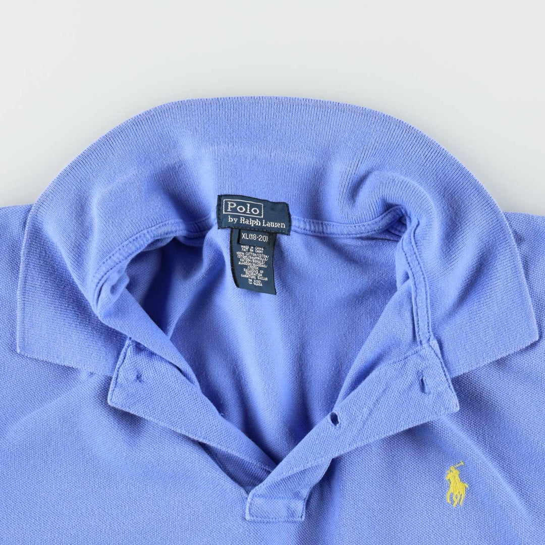 Ralph Lauren POLO by Ralph Lauren short sleeve polo shirt, women's size L cotton blue type Vintage Second Hand