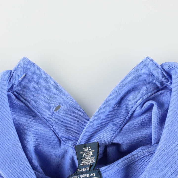 Ralph Lauren POLO by Ralph Lauren short sleeve polo shirt, women's size L cotton blue type Vintage Second Hand