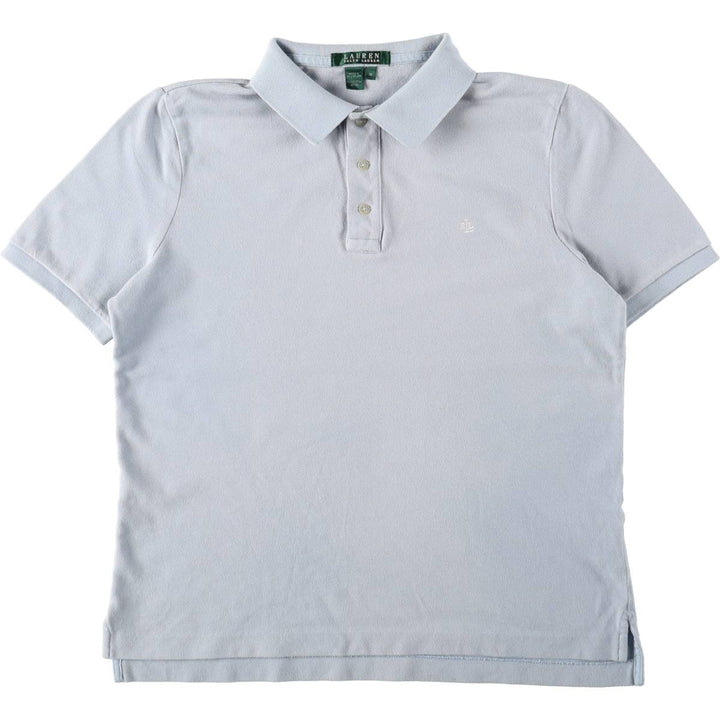 Ralph Lauren LAUREN Lauren short sleeve polo shirt, women's size M cotton Blue type light blue Vintage Second Hand