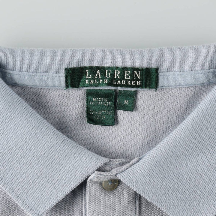 Ralph Lauren LAUREN Lauren short sleeve polo shirt, women's size M cotton Blue type light blue Vintage Second Hand