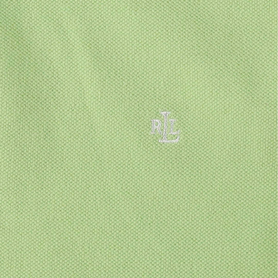 Ralph Lauren LAUREN Lauren short sleeve polo shirt, women's size L cotton green type yellow green Vintage Second Hand
