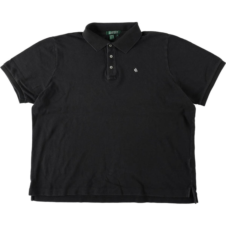 Ralph Lauren LAUREN Lauren short sleeve polo shirt, women's size XL cotton black type Vintage Second Hand