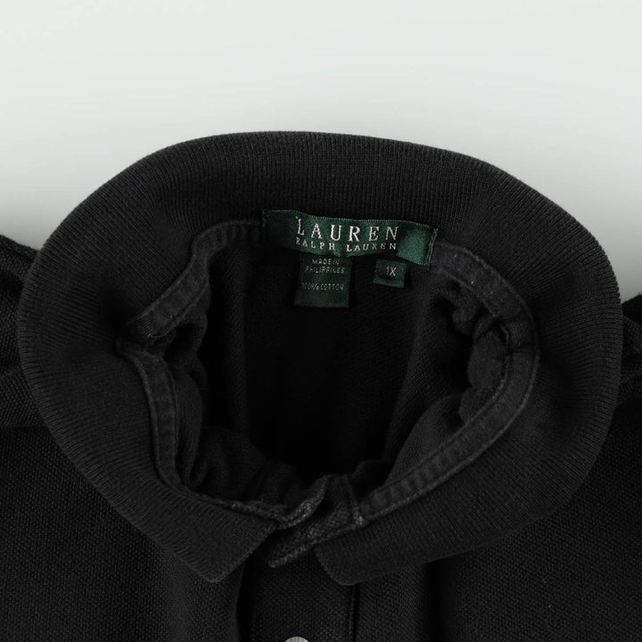 Ralph Lauren LAUREN Lauren short sleeve polo shirt, women's size XL cotton black type Vintage Second Hand