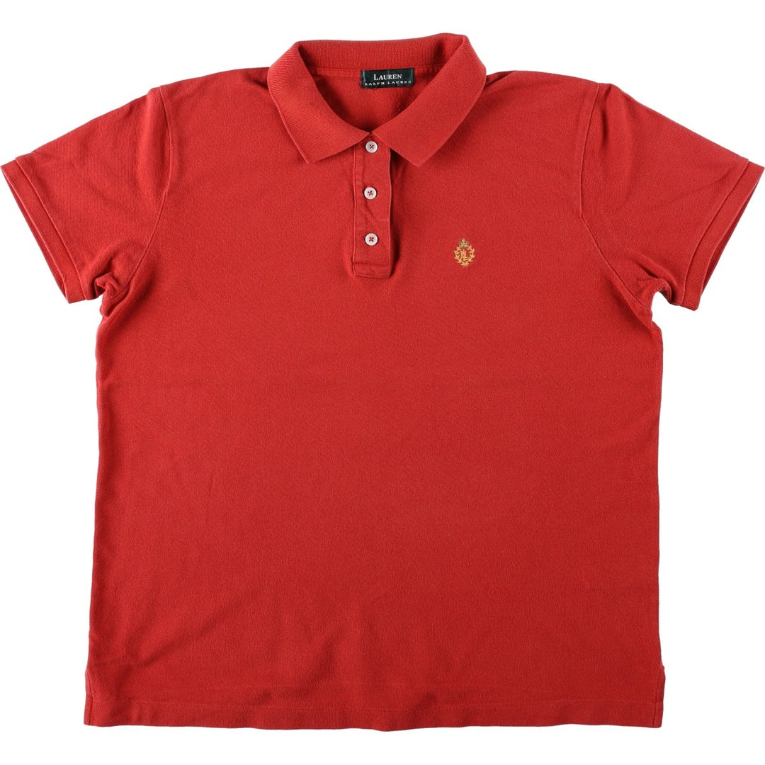 Ralph Lauren LAUREN Lauren short sleeve polo shirt, women's size L unclear red type Vintage Second Hand