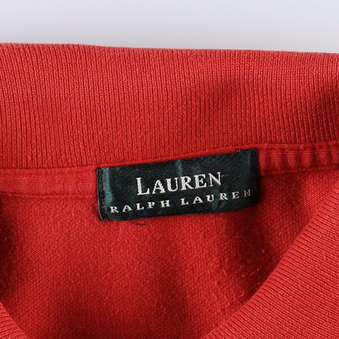 Ralph Lauren LAUREN Lauren short sleeve polo shirt, women's size L unclear red type Vintage Second Hand