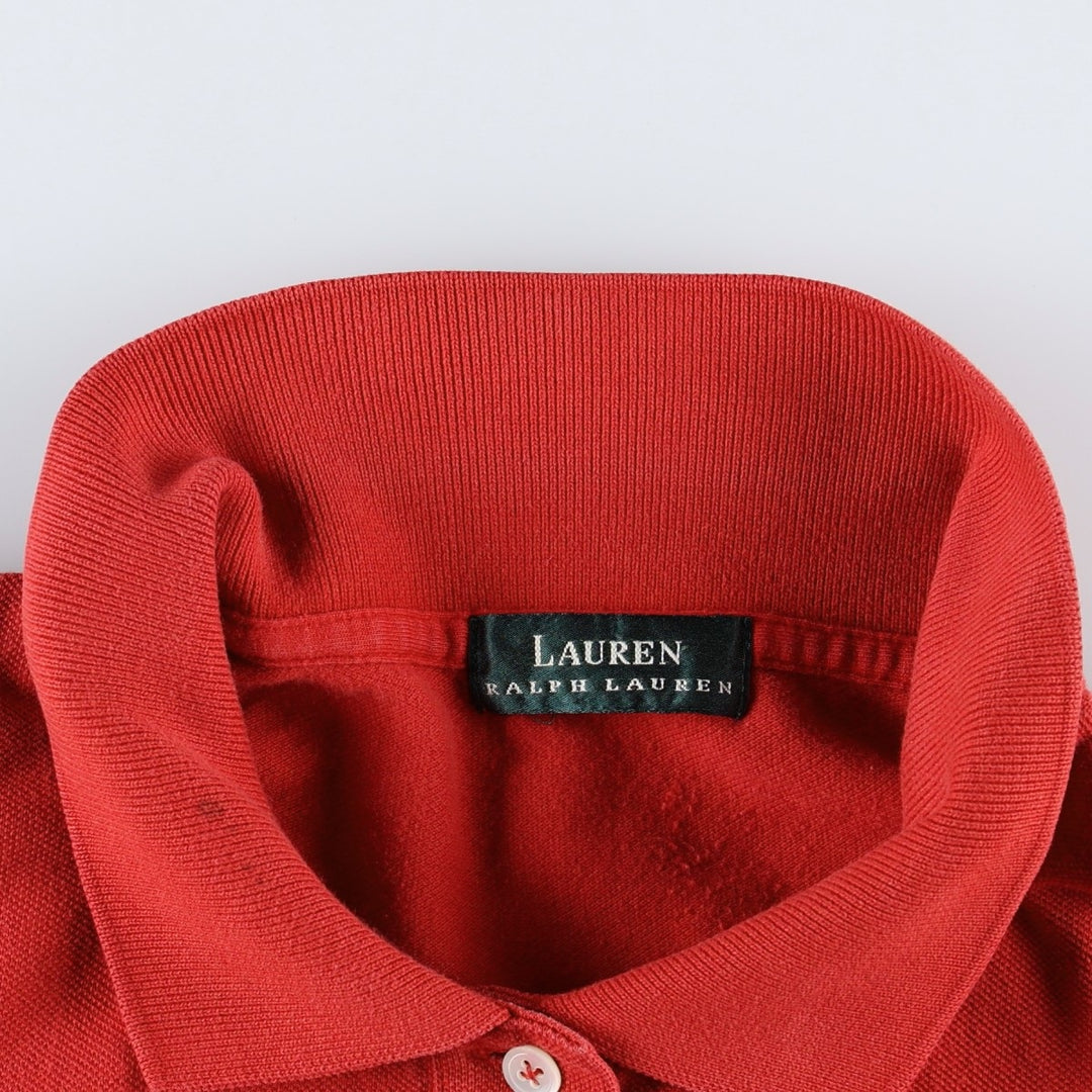 Ralph Lauren LAUREN Lauren short sleeve polo shirt, women's size L unclear red type Vintage Second Hand