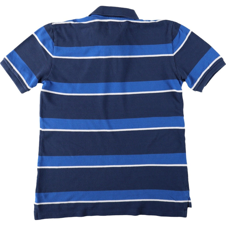 CHAPS Short-Sleeve Striped Polo Shirt, Women's Size M (approx.) cotton navy blue type Vintage Second Hand