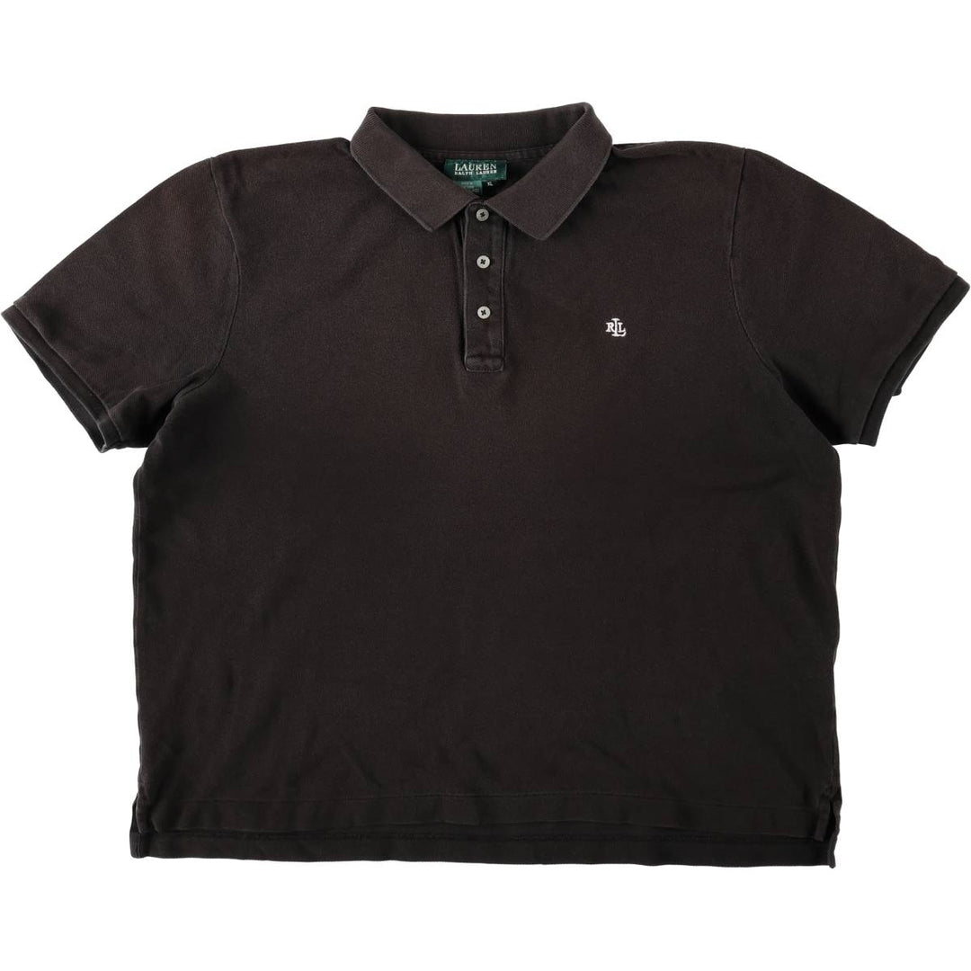 Ralph Lauren LAUREN Lauren short sleeve polo shirt, women's size XL cotton black type Vintage Second Hand