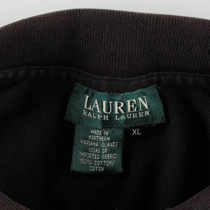 Ralph Lauren LAUREN Lauren short sleeve polo shirt, women's size XL cotton black type Vintage Second Hand