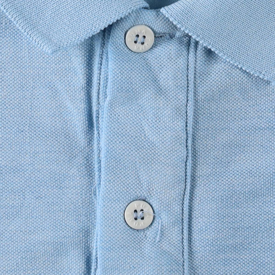 80s-90'S Puma Short-Sleeve Polo Shirt, Women's Size L (Equivalent), Vintage cotton Blue type light blue Vintage Second Hand