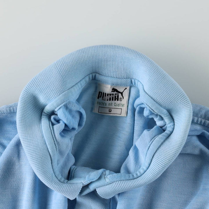 80s-90'S Puma Short-Sleeve Polo Shirt, Women's Size L (Equivalent), Vintage cotton Blue type light blue Vintage Second Hand