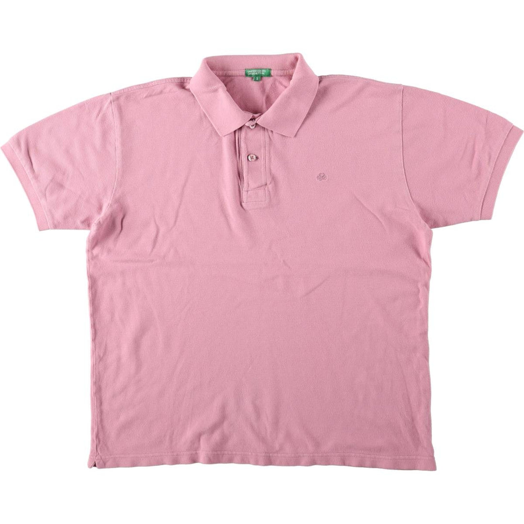 Benetton UNITED COLORS OF BENETTON Short-Sleeve Polo Shirt, Women's Size S (approx.) cotton pink type Vintage Second Hand