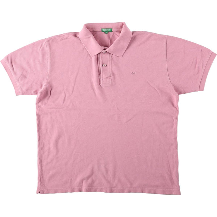 Benetton UNITED COLORS OF BENETTON Short-Sleeve Polo Shirt, Women's Size S (approx.) cotton pink type Vintage Second Hand