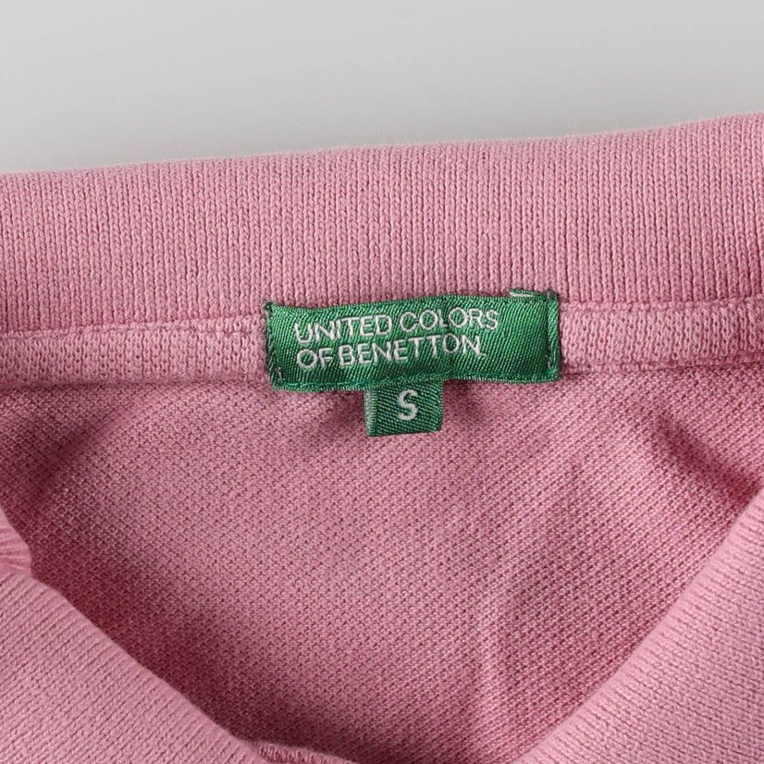 Benetton UNITED COLORS OF BENETTON Short-Sleeve Polo Shirt, Women's Size S (approx.) cotton pink type Vintage Second Hand