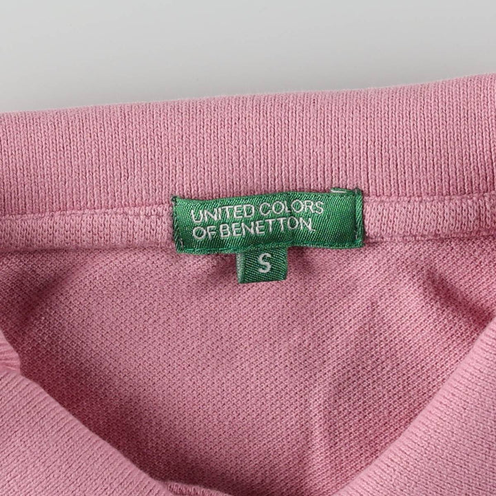 Benetton UNITED COLORS OF BENETTON Short-Sleeve Polo Shirt, Women's Size S (approx.) cotton pink type Vintage Second Hand