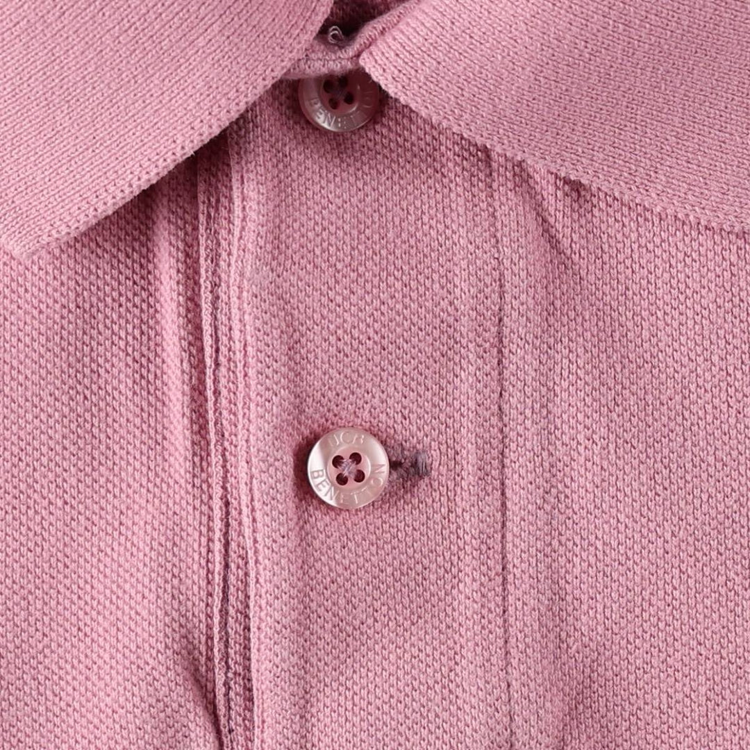 Benetton UNITED COLORS OF BENETTON Short-Sleeve Polo Shirt, Women's Size S (approx.) cotton pink type Vintage Second Hand