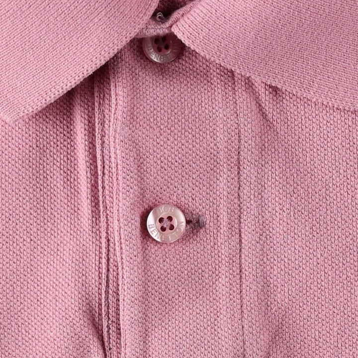 Benetton UNITED COLORS OF BENETTON Short-Sleeve Polo Shirt, Women's Size S (approx.) cotton pink type Vintage Second Hand