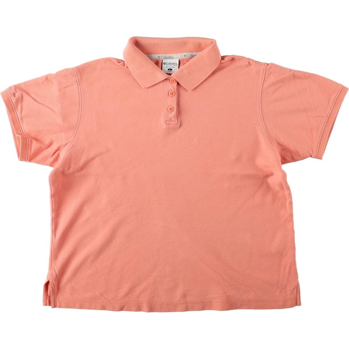 2000'S Columbia Short-Sleeve Polo Shirt, Women's Size L (approx.) cotton coral Vintage Second Hand