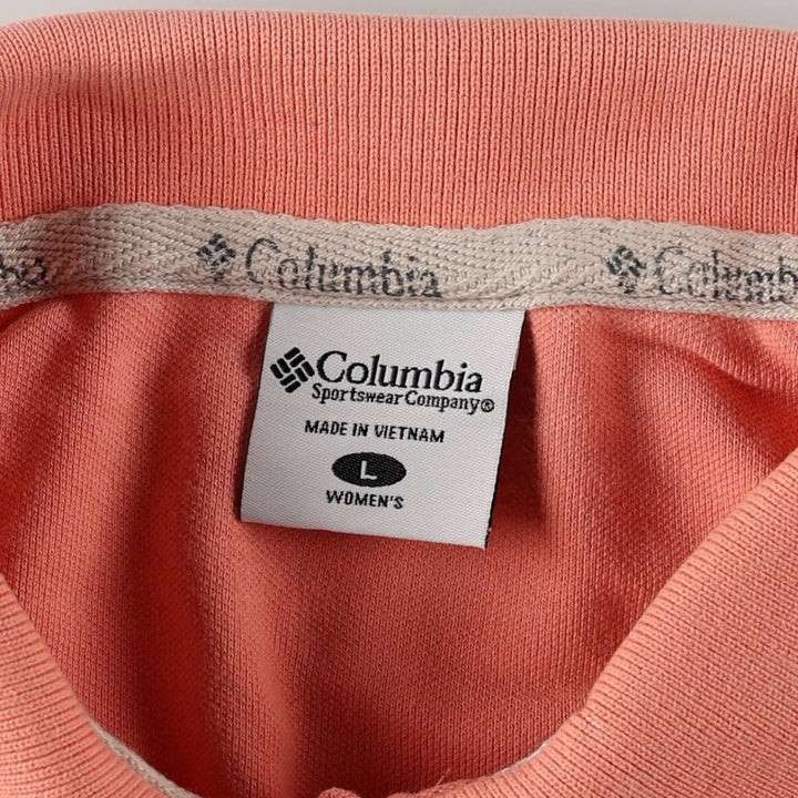 2000'S Columbia Short-Sleeve Polo Shirt, Women's Size L (approx.) cotton coral Vintage Second Hand