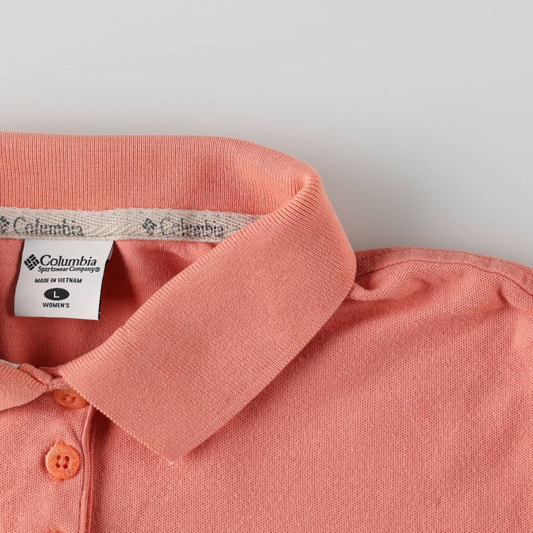 2000'S Columbia Short-Sleeve Polo Shirt, Women's Size L (approx.) cotton coral Vintage Second Hand