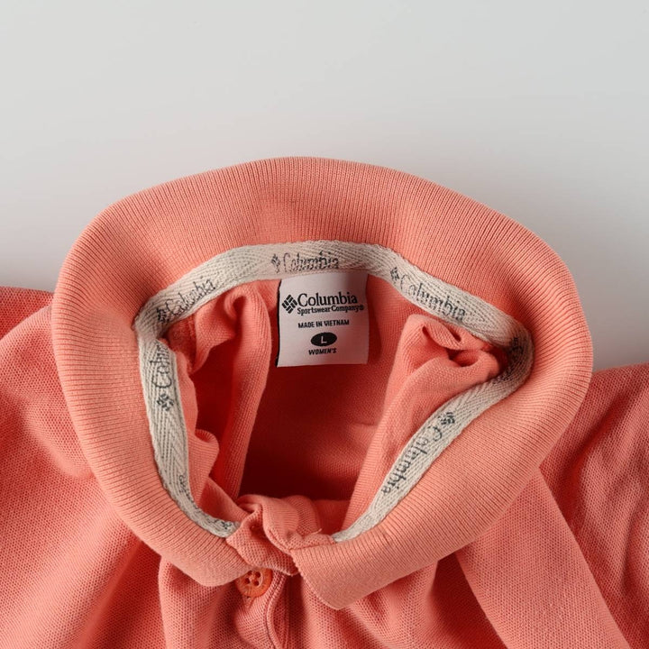 2000'S Columbia Short-Sleeve Polo Shirt, Women's Size L (approx.) cotton coral Vintage Second Hand