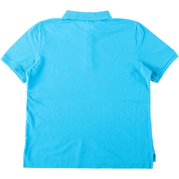 Ralph Lauren LAUREN Lauren short sleeve polo shirt, women's size M cotton turquoise blue Vintage Second Hand