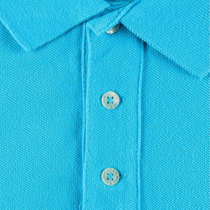 Ralph Lauren LAUREN Lauren short sleeve polo shirt, women's size M cotton turquoise blue Vintage Second Hand