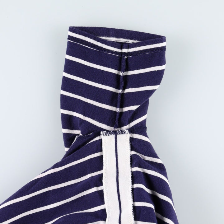 Tommy Hilfiger Skipper Collar Short-Sleeve Striped Polo Shirt, Women's Size M (approx.) cotton navy blue type Vintage Second Hand