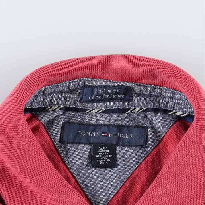 Tommy Hilfiger Custom Fit Short-Sleeve Striped Polo Shirt, Men's Size S (approx.) cotton red type Vintage Second Hand