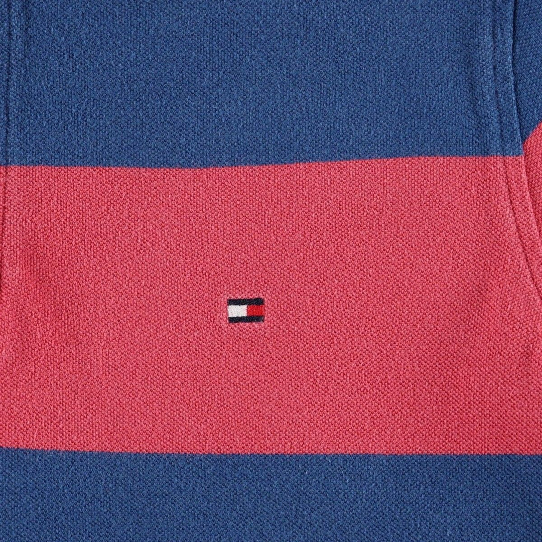 Tommy Hilfiger Custom Fit Short-Sleeve Striped Polo Shirt, Men's Size S (approx.) cotton red type Vintage Second Hand