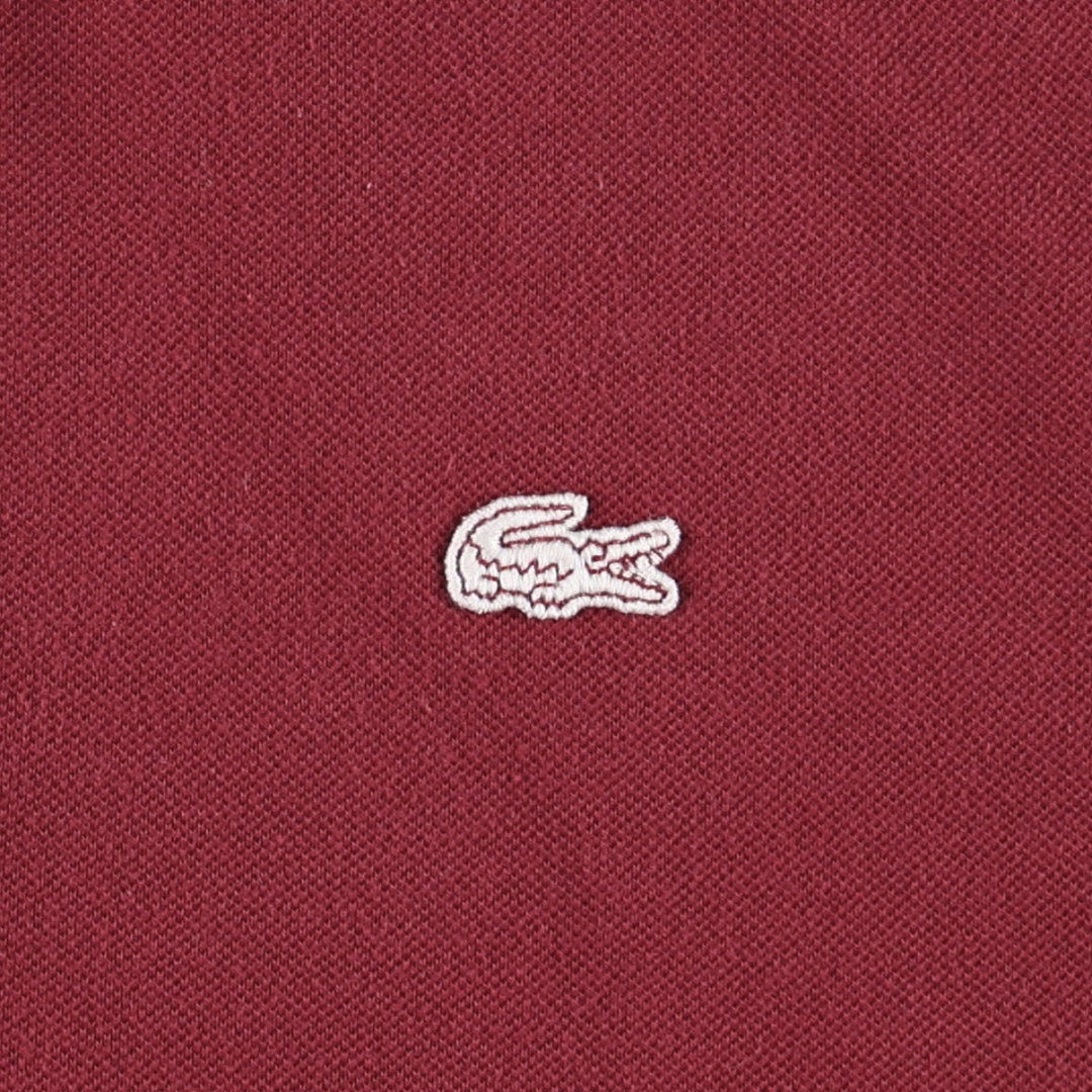 Lacoste SLIM FIT Short-Sleeve Polo Shirt, Size 2 (Men's XS equivalent) cotton wine-red Vintage Second Hand