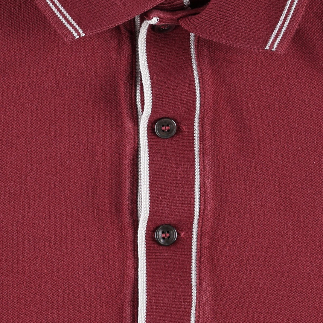 Lacoste SLIM FIT Short-Sleeve Polo Shirt, Size 2 (Men's XS equivalent) cotton wine-red Vintage Second Hand