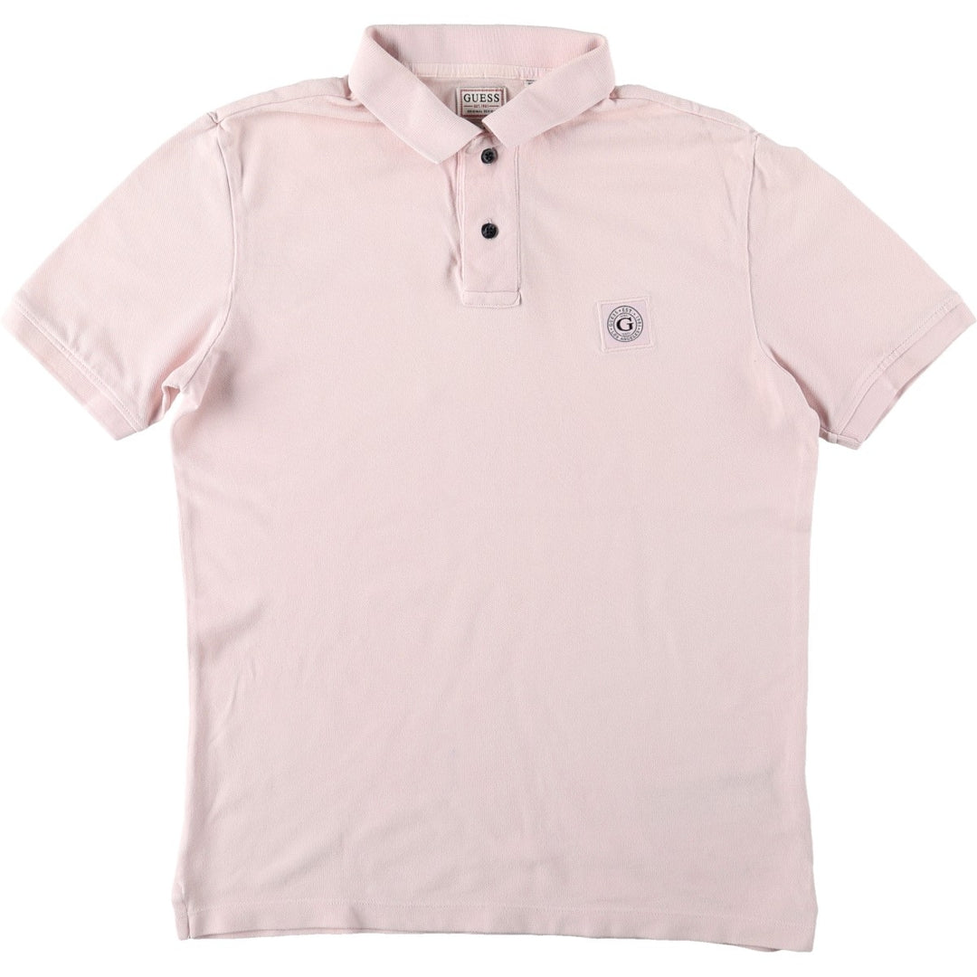 Guess Regular Fit Short-Sleeve Polo Shirt, Women's Size S (approx.) cotton pink type Vintage Second Hand