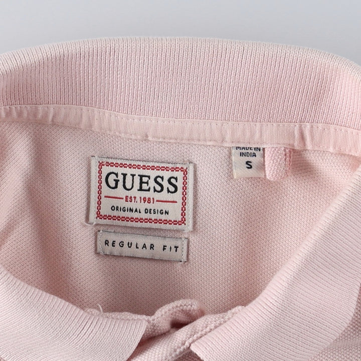 Guess Regular Fit Short-Sleeve Polo Shirt, Women's Size S (approx.) cotton pink type Vintage Second Hand