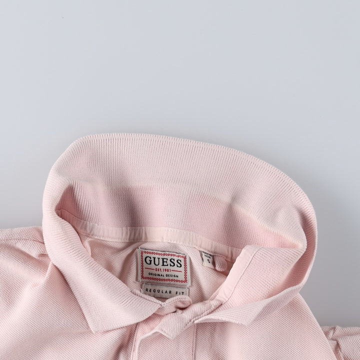 Guess Regular Fit Short-Sleeve Polo Shirt, Women's Size S (approx.) cotton pink type Vintage Second Hand