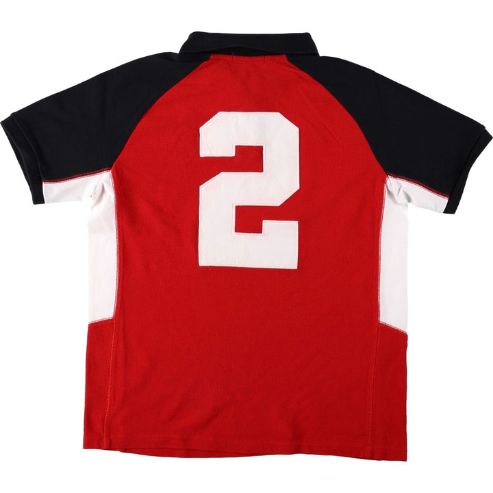 Ralph Lauren POLO RALPH LAUREN Big Pony Short-Sleeve Polo Shirt, Women's Size M (approx.) cotton red type Vintage Second Hand