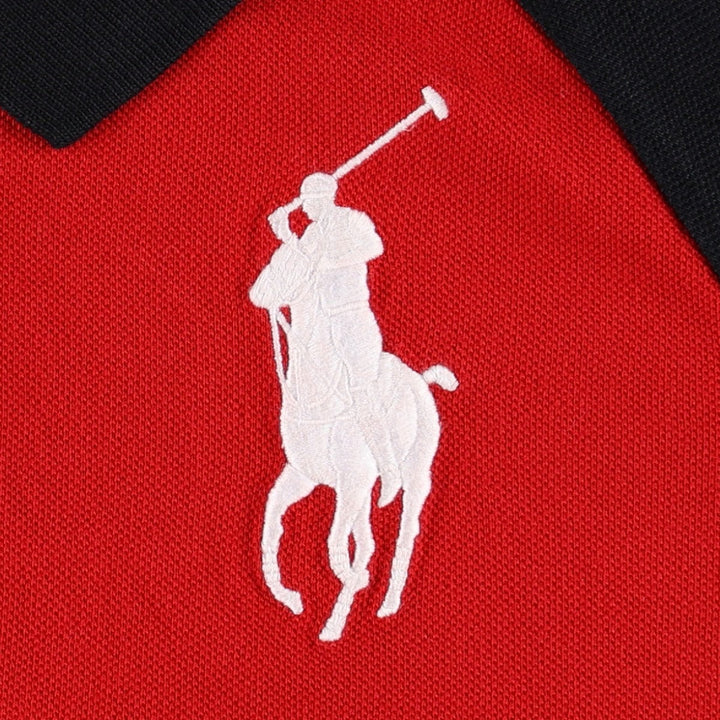Ralph Lauren POLO RALPH LAUREN Big Pony Short-Sleeve Polo Shirt, Women's Size M (approx.) cotton red type Vintage Second Hand