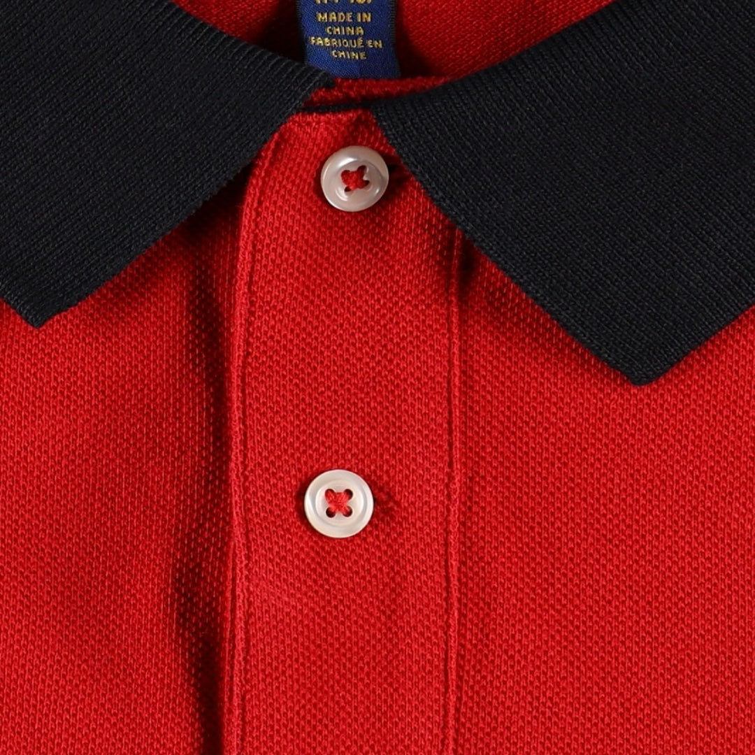 Ralph Lauren POLO RALPH LAUREN Big Pony Short-Sleeve Polo Shirt, Women's Size M (approx.) cotton red type Vintage Second Hand