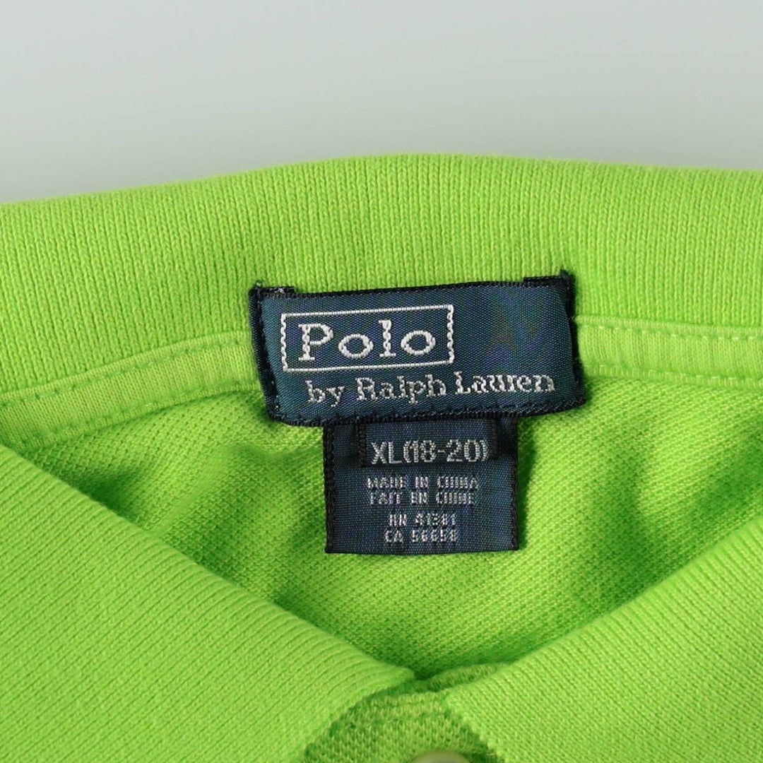 Ralph Lauren POLO by Ralph Lauren Big Pony Short-Sleeve Polo Shirt, Women's Size M (approx.) cotton green type yellow green Vintage Second Hand
